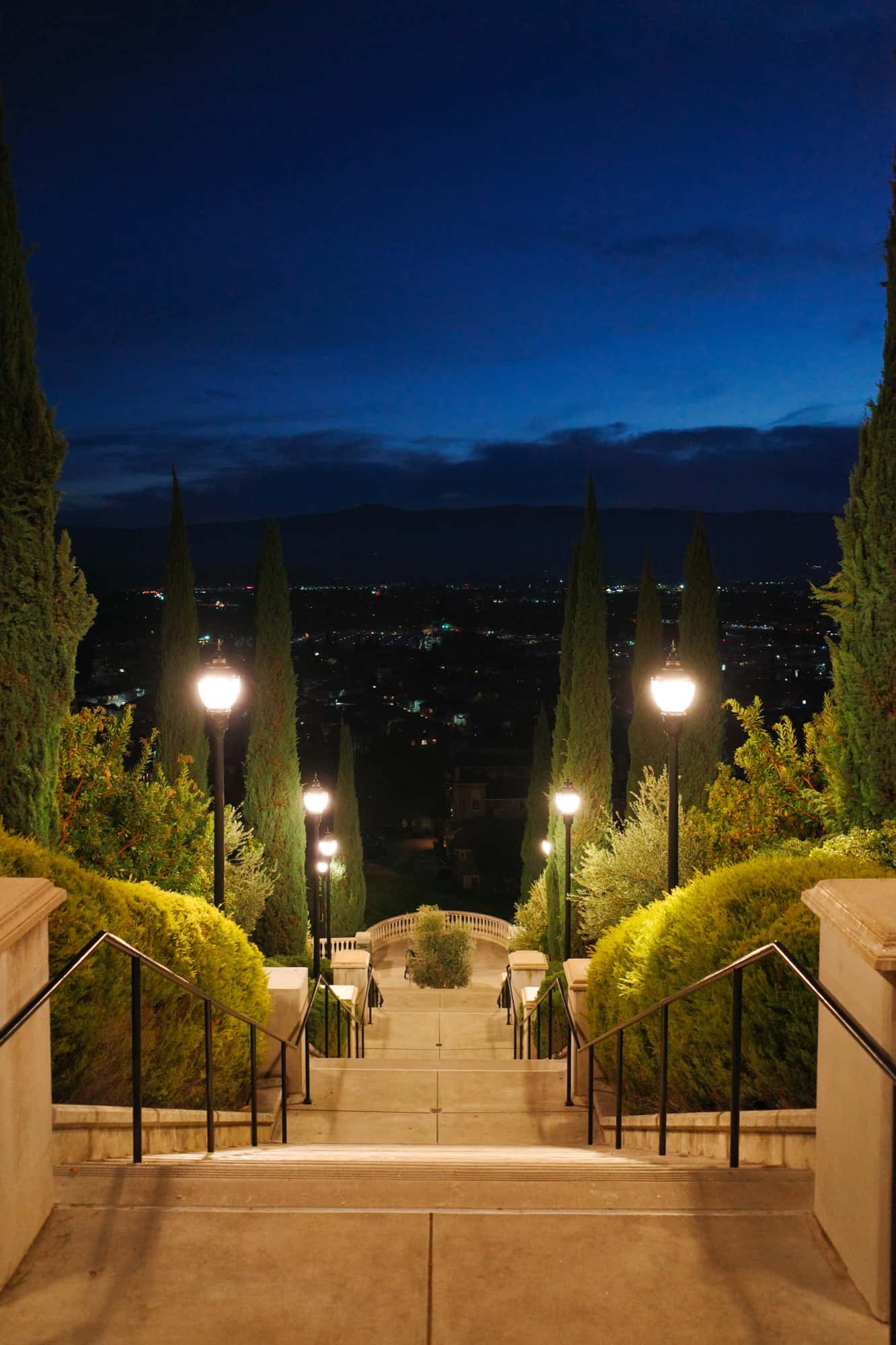 staircase at blue hour, san jose