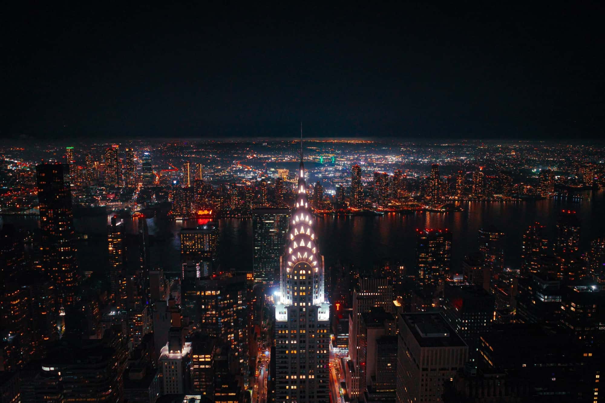 chrysler building at night, new york city